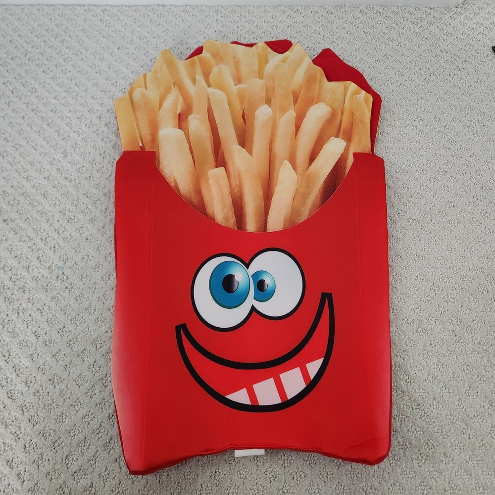 Seasons French Fries Halloween Costume Adult One Size Red Fast Food Tunic Funny